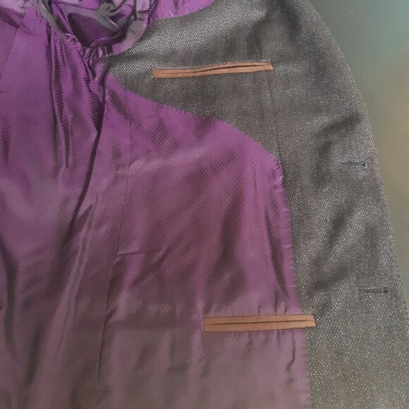 Pal Zileri Concept SZ 44L Charcoal Grey Hopscloth Sport Jacket Blazer - Picture 11 of 16